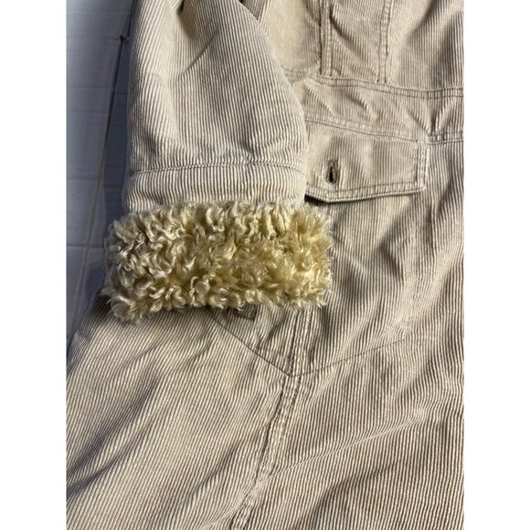 VTG-Y2K-Static Womens XL Beige Corduroy Coat Faux Fur Collar & Cuffs Penny lane - Picture 8 of 16